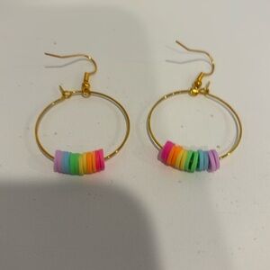 Rainbow hoop earrings